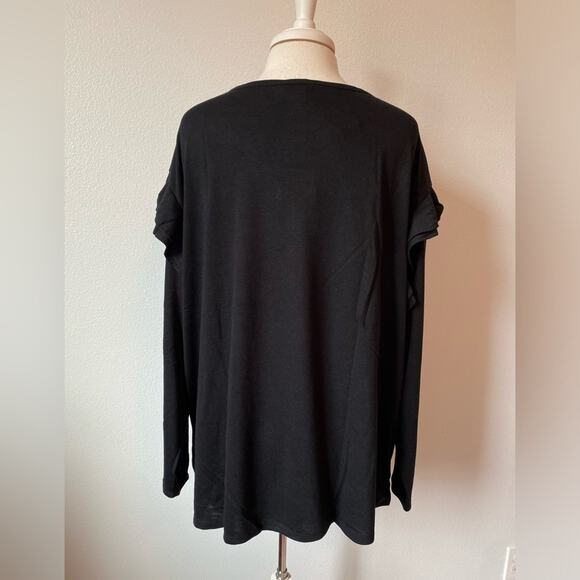 DG2 NWT Boho Dark Fairy Ruffle Long Sleeve Neutral Soft Whimsical Top 3X - Picture 4 of 9